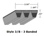 3/B81 Classical 3- Banded Wrapped V- Belt - 3/B - 84" O. C. - Beltsmart