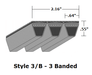 3/B150 Classical 3- Banded Wrapped V- Belt - 3/B - 153" O. C. - Beltsmart