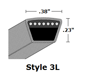 3L270 Fractional Horsepower (FHP) V- Belt - 3L - 27" O. C. - Beltsmart