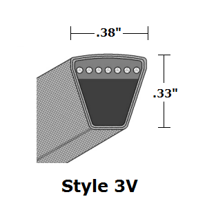 3V850 Wedge Wrapped V- Belt - 3V - 85" O. C. - Beltsmart