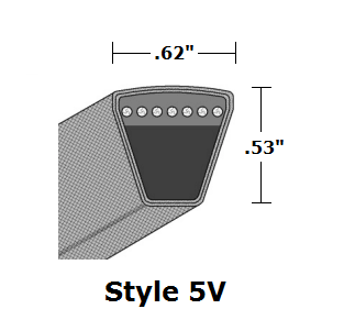 5V560 Wedge Wrapped V- Belt - 5V - 56" O. C.