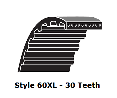 60XL025 XL Trapezoidal Timing Belt - 60XL - 30 Teeth - 0.25" Width