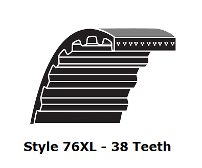 76XL100 by Bestorq | XL Trapezoidal Timing Belt | 76XL Section | 38 Teeth | 1.00" Width