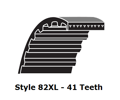 82XL025 by Bestorq | XL Trapezoidal Timing Belt | 82XL Section | 41 Teeth | 0.25" Width