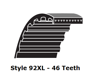 92XL100 by Bestorq | XL Trapezoidal Timing Belt | 92XL Section | 46 Teeth | 1.00" Width