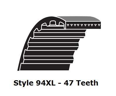 94XL100 by Bestorq | XL Trapezoidal Timing Belt | 94XL Section | 47 Teeth | 1.00" Width