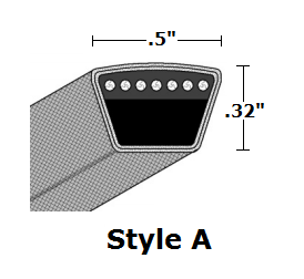 A103 by Bestorq | Classical Wrapped V-Belt | A Section | 105" O.C.