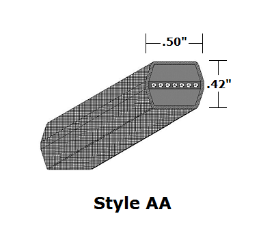AA120 Double Sided (Hex) Wrapped V- Belt - AA - 123.3" O. C.