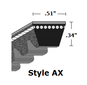 AX93 by Bestorq | Classical Cogged Raw Edge V-Belt | AX Section | 95" O.C.
