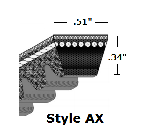 AX136 by Bestorq | Classical Cogged Raw Edge V-Belt | AX Section | 138" O.C.