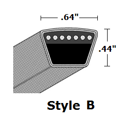 B126 by Bestorq | Classical Wrapped V-Belt | B Section | 129" O.C.