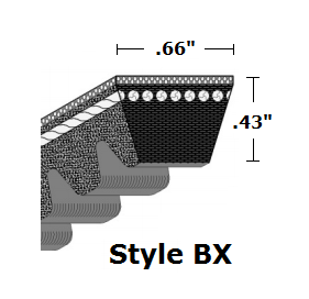 BX75 by Bestorq | Classical Cogged Raw Edge V-Belt | BX Section | 78" O.C.