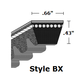 BX106 Classical Cogged Raw Edge V- Belt - BX - 109" O. C.